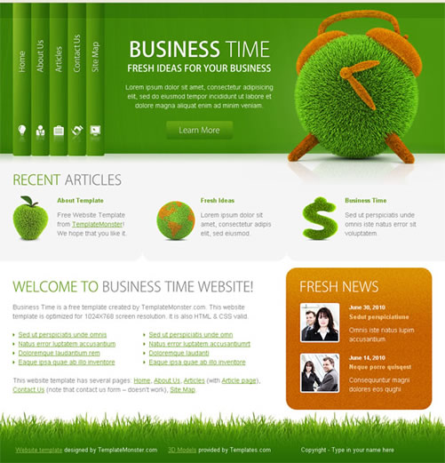 businesstime 40 (Really) Beautiful Web Page Templates in Photoshop PSD
