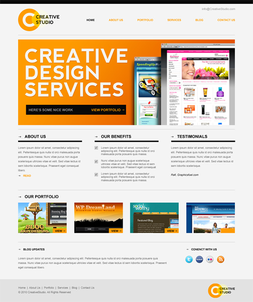 creative studio 40 (Really) Beautiful Web Page Templates in Photoshop PSD