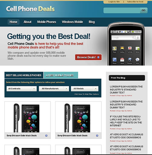 small cellphone web 40 (Really) Beautiful Web Page Templates in Photoshop PSD