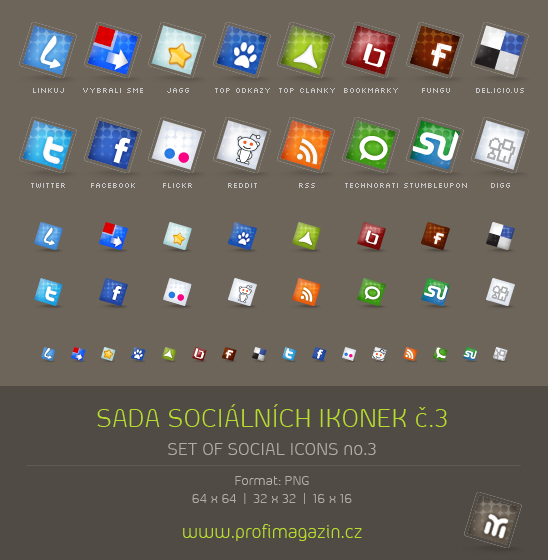 Set of social icons no 2 by Tydlinka 15 Free Awesome Social Bookmark Icons Sets