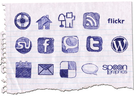 doodle icons 450 15 Free Awesome Social Bookmark Icons Sets