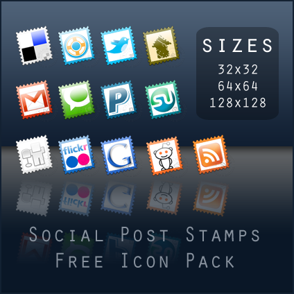 poststamps 15 Free Awesome Social Bookmark Icons Sets
